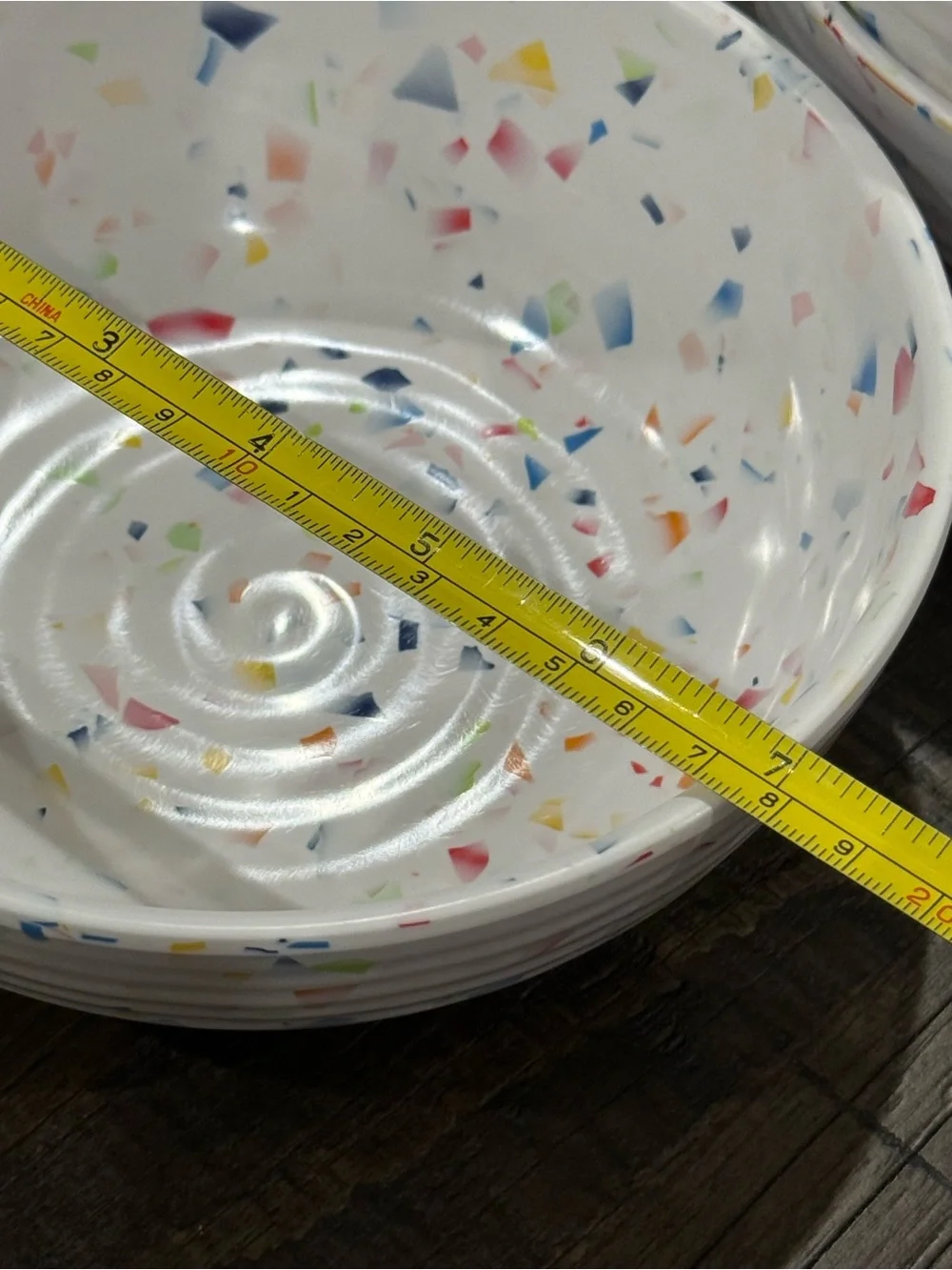 Nautica Set of 4 Home White Confetti Colorful Pattern Melamine Bowls New